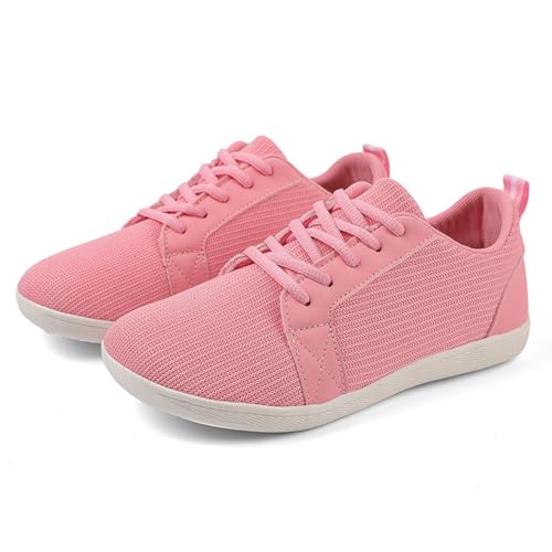 Bailey Xingqi Damen Herren Barfußschuhe Unisex Minimalistische Barfußschuhe Leichte Atmungsaktive Walking Sneaker（Rosa 36） von Bailey Xingqi