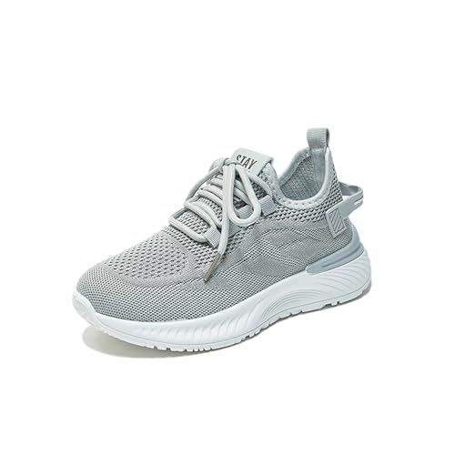 Bailey Xingqi Damen Walking Tennisschuhe Atmungsaktive Mesh Schnürung Arbeitsschuhe Mode Sneaker Leichte Gym Trainingsschuhe（Grau 35） von Bailey Xingqi