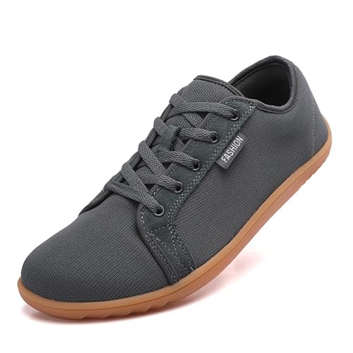 Bailey Xingqi Unisex Minimalistische Barfußschuhe Damen Herren Leichte Barfußschuhe Große Breite Mode Sneaker（6068 Dunkelgrau 37） von Bailey Xingqi