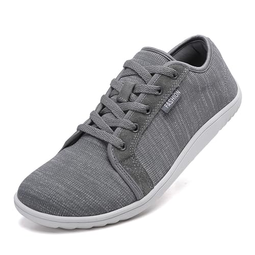 Bailey Xingqi Unisex Minimalistische Barfußschuhe Damen Herren Leichte Barfußschuhe Große Breite Mode Sneaker（6068 Grau 40） von Bailey Xingqi