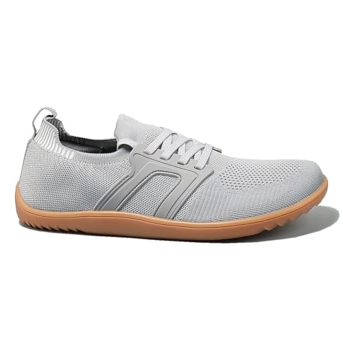 Bailey Xingqi Unisex Minimalistische Barfußschuhe Damen Herren Leichte Barfußschuhe Große Breite Mode Sneaker（6069 Hellgrau 36） von Bailey Xingqi