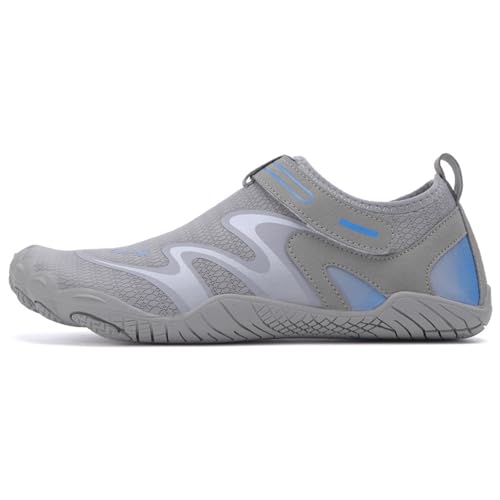 Wasserschuhe Damen Herren Schnell trocknende Outdoor-Wanderschuhe, rutschfest Aqua Sportschuhe zum Surfen, Tauchen, Segeln, Reisen（Grau 40） von Bailey Xingqi