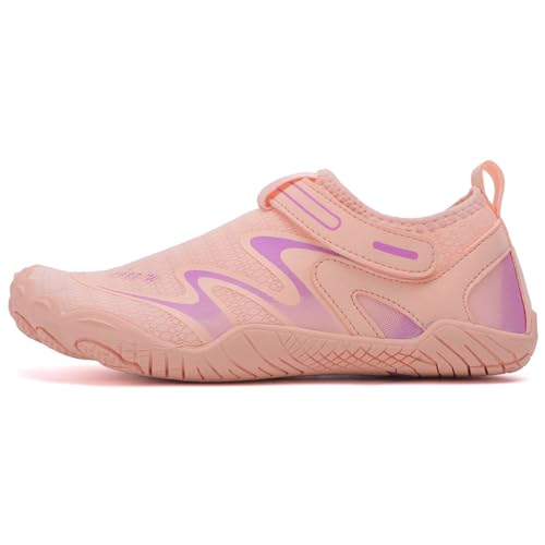 Wasserschuhe Damen Herren Schnell trocknende Outdoor-Wanderschuhe, rutschfest Aqua Sportschuhe zum Surfen, Tauchen, Segeln, Reisen（Rosa 36） von Bailey Xingqi