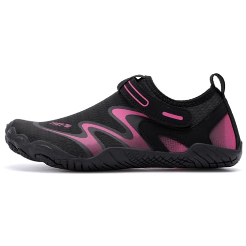 Wasserschuhe Damen Herren Schnell trocknende Outdoor-Wanderschuhe, rutschfest Aqua Sportschuhe zum Surfen, Tauchen, Segeln, Reisen（Rosenrot 40） von Bailey Xingqi