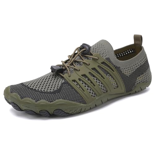 Wasserschuhe Herren Damen Outdoor Wanderschuhe Schnell trocknende Socke Strand Aqua Schuhe für Wassersport Tauchen Segeln Reisen（Militärgrün 36） von Bailey Xingqi