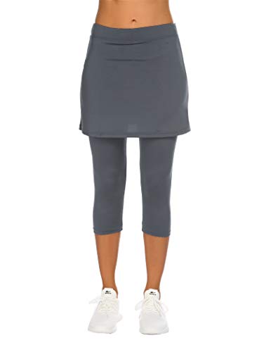 Balancora Tennisrock Damen Golfröcke Yoga Skort mit Innenhose Taschen 3/4 Capri-Leggings Culottes Hosen Damen von Balancora