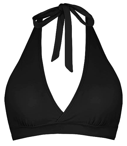Balasami Damen-Bikini, stützend, gepolstert, Push-Up, gerüscht, Brusthaken, Rücken, Badeanzug, Badeanzug, nur Oberteile, Schwarz, XX-Large von Balasami