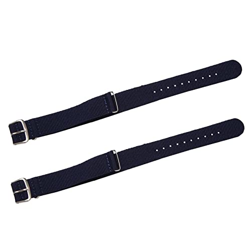 Balawin 2Stck 18mm Nylon Uhrenarmband Durchzugsband Armband Uhrband Watch Strap-Dunkel Blau von Balawin