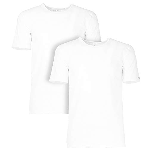 Baldessarini Herren T-Shirt weiß Uni 2er Pack 7 von Baldessarini