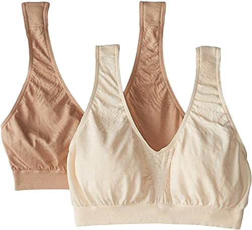 Bali Damen Comfort Revolution Crop Top, 2er-Pack – Nude/Hellbeige Combo, Large von Bali