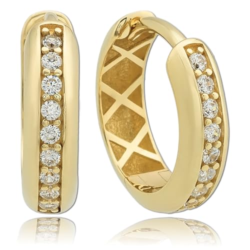 Balia Damen Creolen aus 333 Gelbgold mit Zirkonia BGO0111GW Gold Creole von Balia