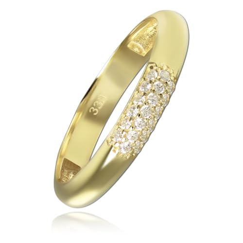 Balia Damen Ring aus 333 Gelbgold 3-reihig mit Zirkonia Gr.56 BGR064G56 Gold Ring von Balia