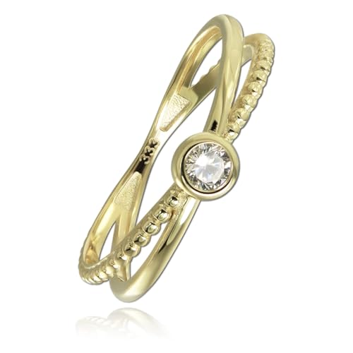 Balia Damen Ring aus 333 Gelbgold mit Zirkonia Gr.58 BGR053G58 Gold Ring von Balia