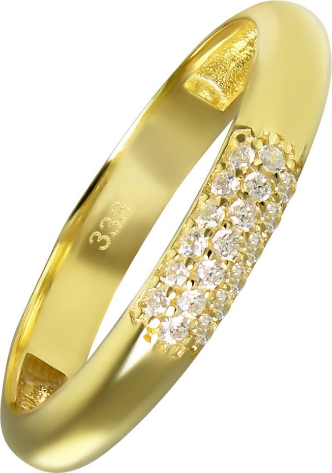 Balia Goldring Balia Damen Ring aus 333 Gelbgold (Fingerring), Damen Ring 3 reihig Zirkonia, 56 (17,8), Gold 333, Farbe: gold von Balia