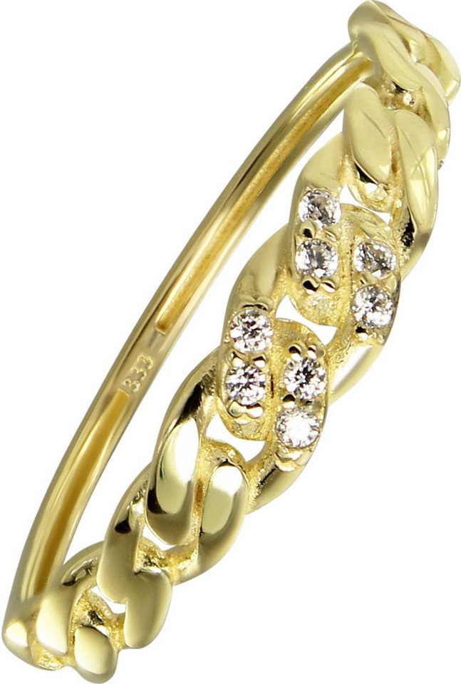 Balia Goldring Balia Damen Ring aus 333 Gelbgold mit Vergoldung (Fingerring), Damen Ring Ranke gold, 56 (17,8), Gold 333, Farbe: weiß, gold von Balia