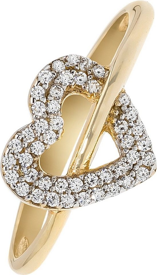 Balia Goldring Balia Ring für Damen 8K Gold 333 (Fingerring), Fingerring Größe 54 (17,2), 333 Gelbgold - 8 Karat (Herz gold) Gold 33 von Balia