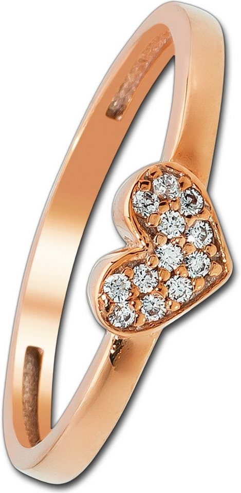 Balia Goldring Balia Ring für Damen 8Karat Rosegold (Fingerring), Fingerring Größe 54 (17,2), 333 Rosegold - 8 Karat (Herz rose) Gold 33 von Balia