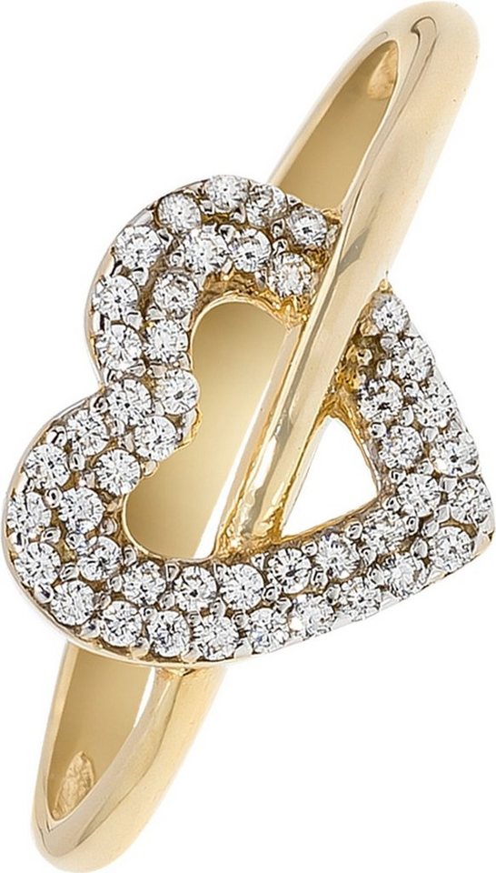 Balia Goldring Balia Ring für Damen Gold 8Kt Gr.54 (Fingerring), Damen Ringe, 54 (17,2) Herz, 333 Gelbgold - 8 Karat von Balia