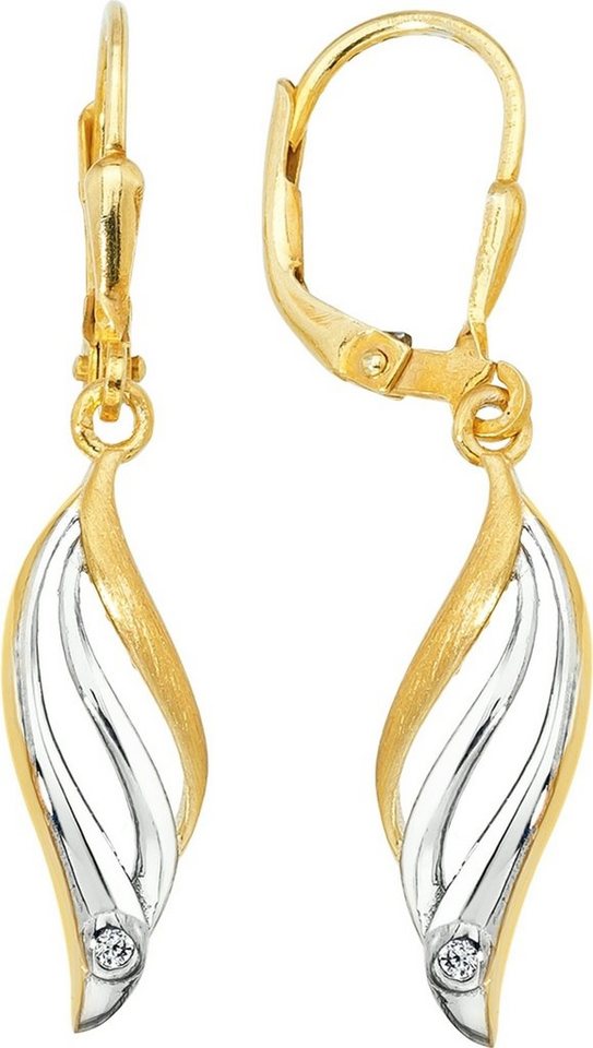 Balia Paar Ohrhänger Balia Gold Creolen für Damen Wellen (Ohrhänger), Damen Ohrhänger Wellen aus 333 Gelbgold - 8 Karat, Länge ca. 3,6cm von Balia