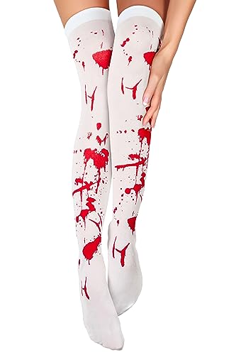 Balinco Blutige Strumpfhose Halloween Damen, Overknee Strümpfe mit Blutspritzern, Horror Leggings, Cosplay Socken Frauen, Sexy Accessoire, Karneval Kostüme Damen, Stulpen mit Blut Balinco Blutige Strumpfhose Halloween Damen, Overknee Strümpfe mit Blutspritzern, Horror Leggings, Cosplay Socken Frauen, Sexy Accessoire, Karneval Kostüme Damen, Stulpen mit Blut von Balinco