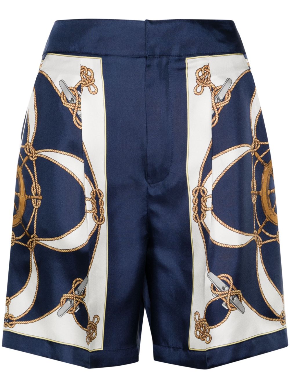 Bally Shorts aus Seide mit Helm-Print - Blau von Bally