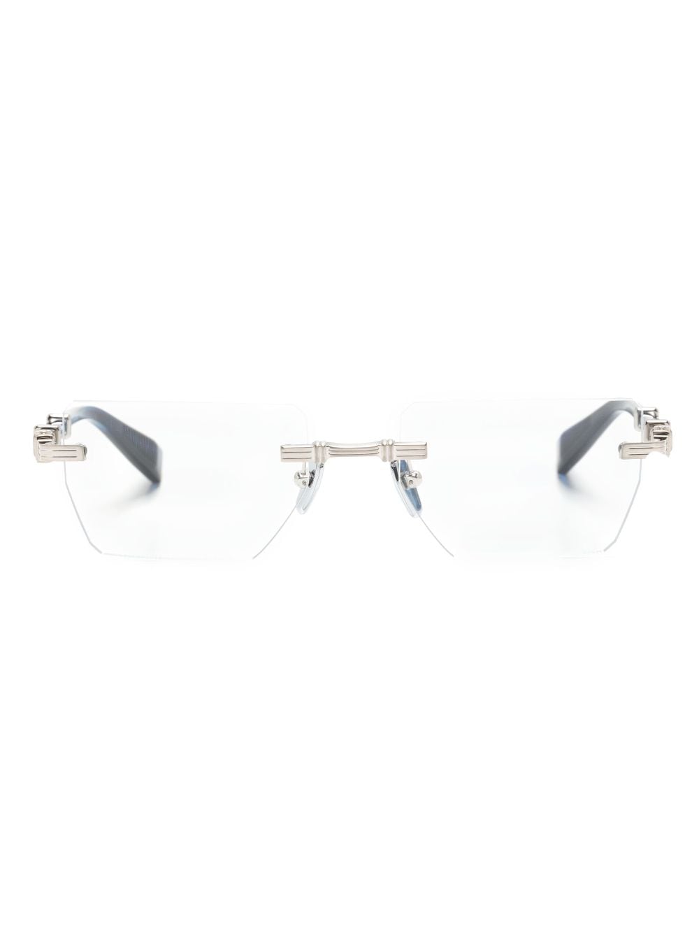 Balmain Eyewear Eckige Brille mit Logo-Gravur - Blau von Balmain Eyewear