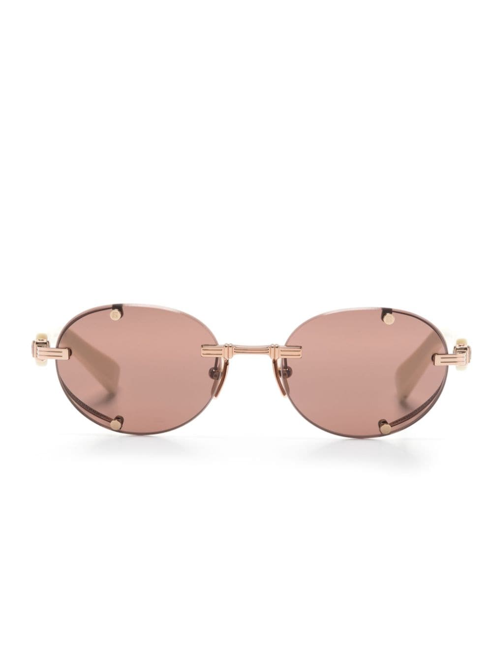 Balmain Eyewear Monsieur Sonnenbrille mit ovalem Gestell - Weiß von Balmain Eyewear