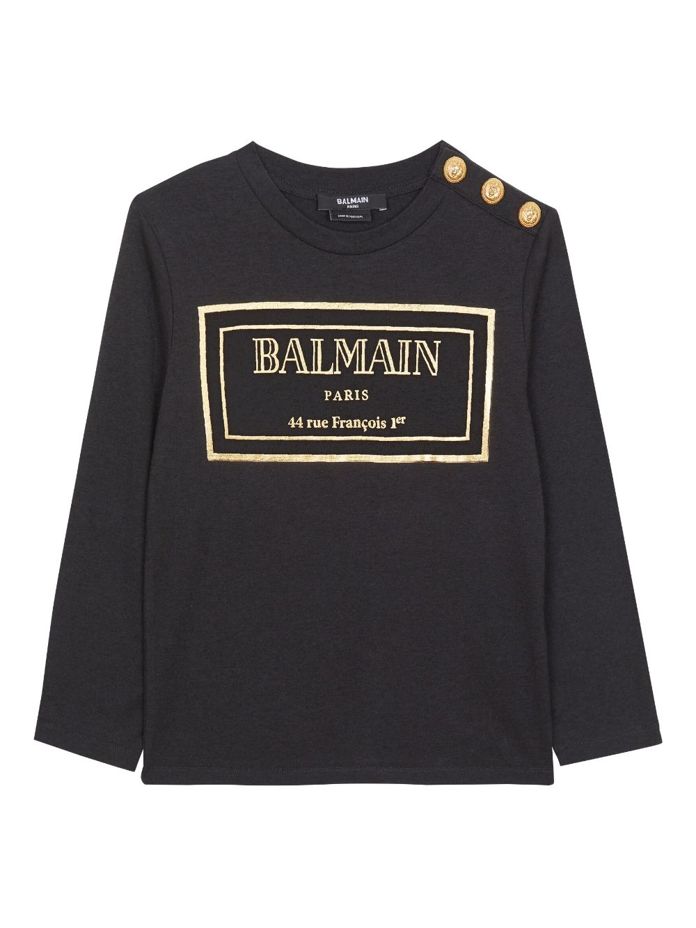 Balmain Kids Langarmshirt mit Logo-Print - Schwarz von Balmain Kids