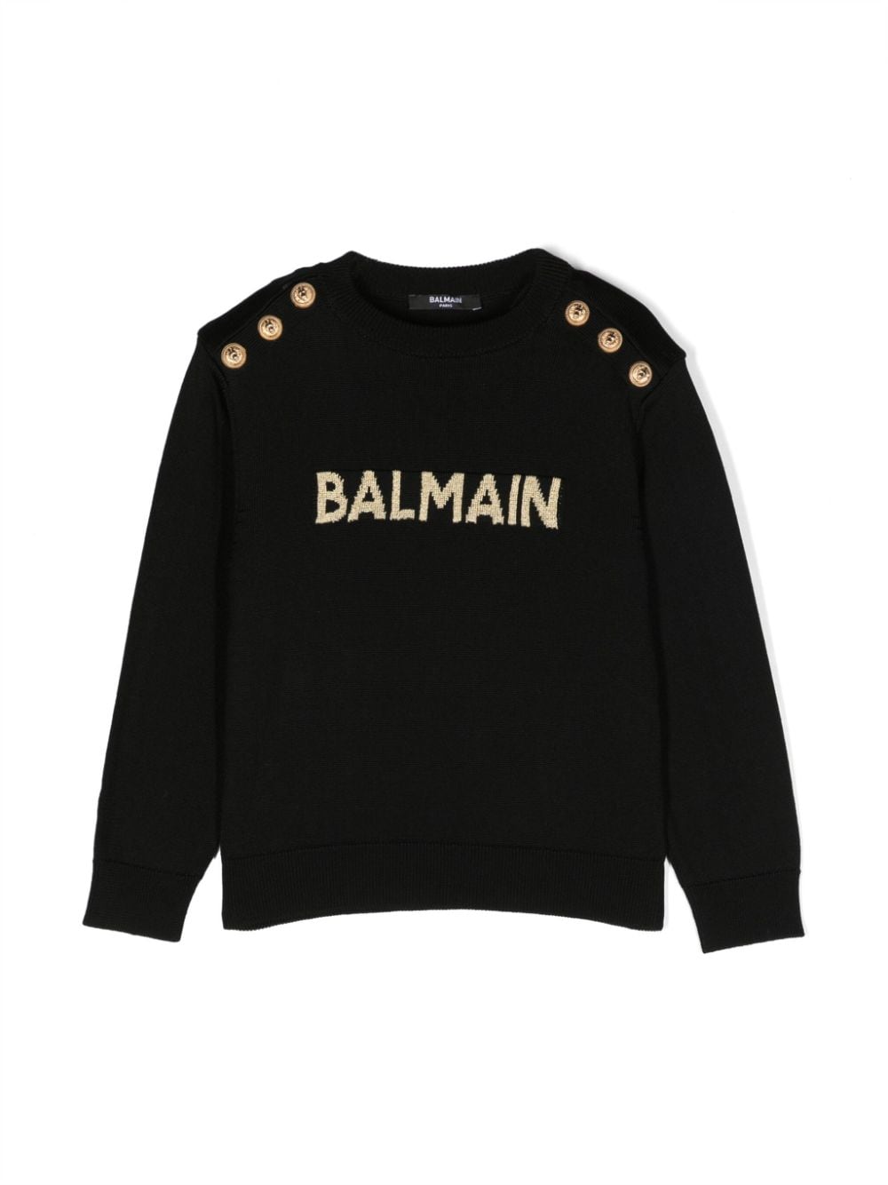 Balmain Kids Pullover mit Logo-Patch - Schwarz von Balmain Kids