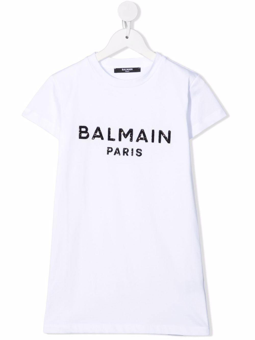 Balmain Kids T-Shirtkleid mit Pailletten - Weiß von Balmain Kids