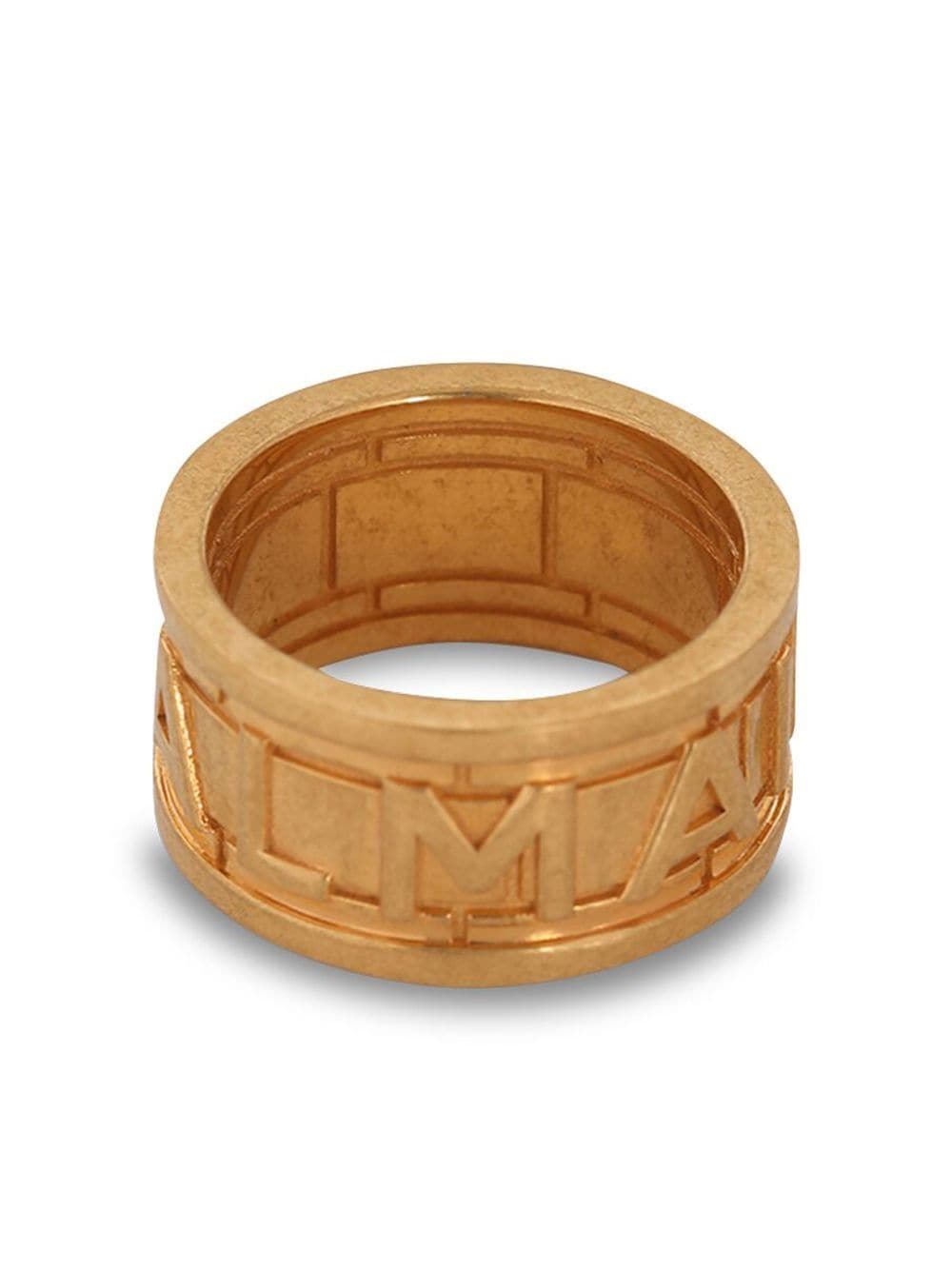 Balmain Gehämmerter Ring mit Logo - Gold von Balmain