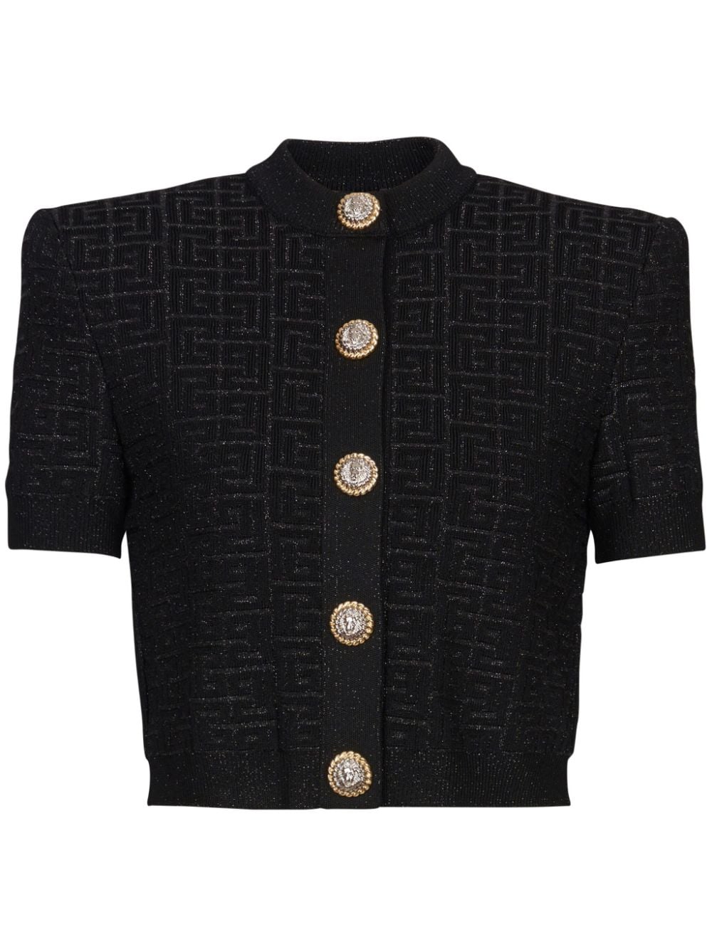 Balmain PB Labyrinth Cropped-Cardigan - Schwarz von Balmain