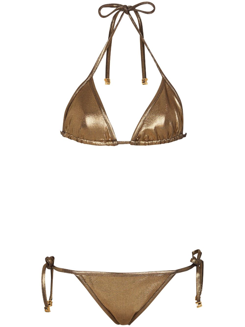 Balmain Triangel-Bikini im Metallic-Look - Gold von Balmain