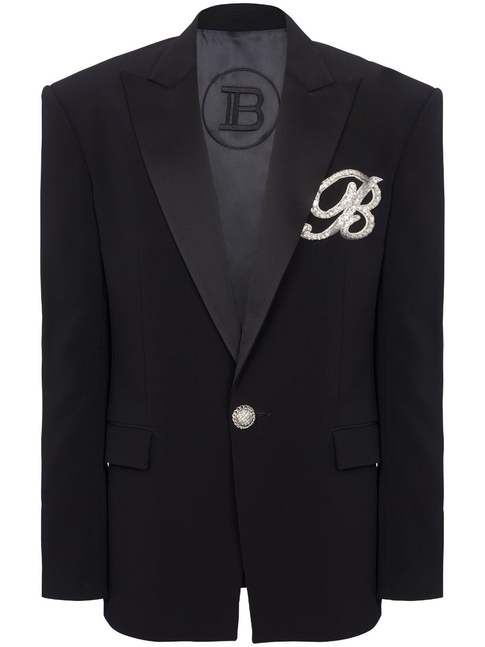 Balmain Sakko mit Logo-Applikation - Schwarz von Balmain