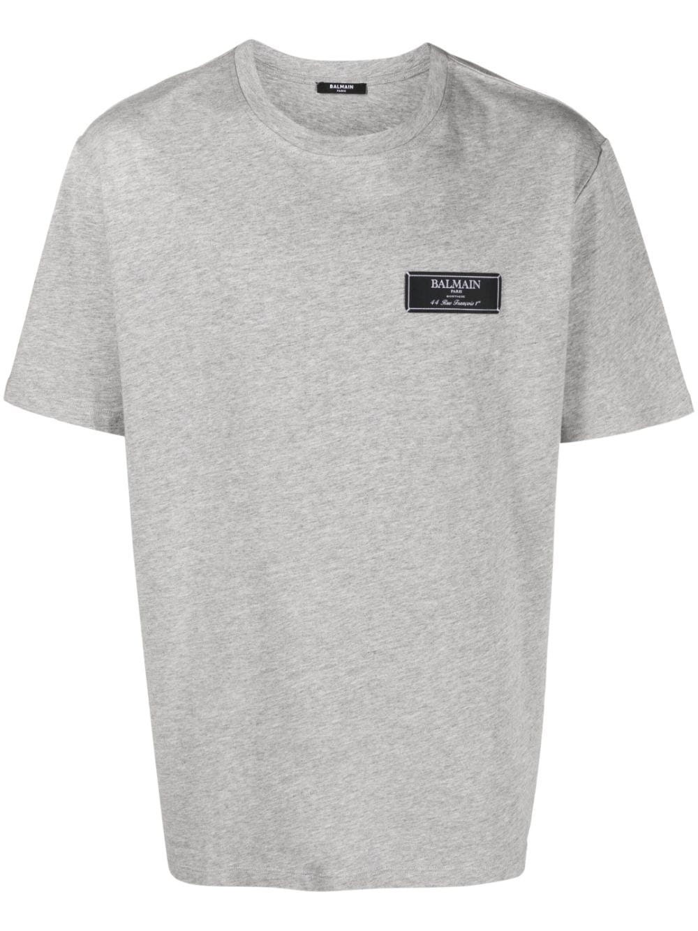 Balmain Meliertes T-Shirt mit Logo-Patch - Grau von Balmain