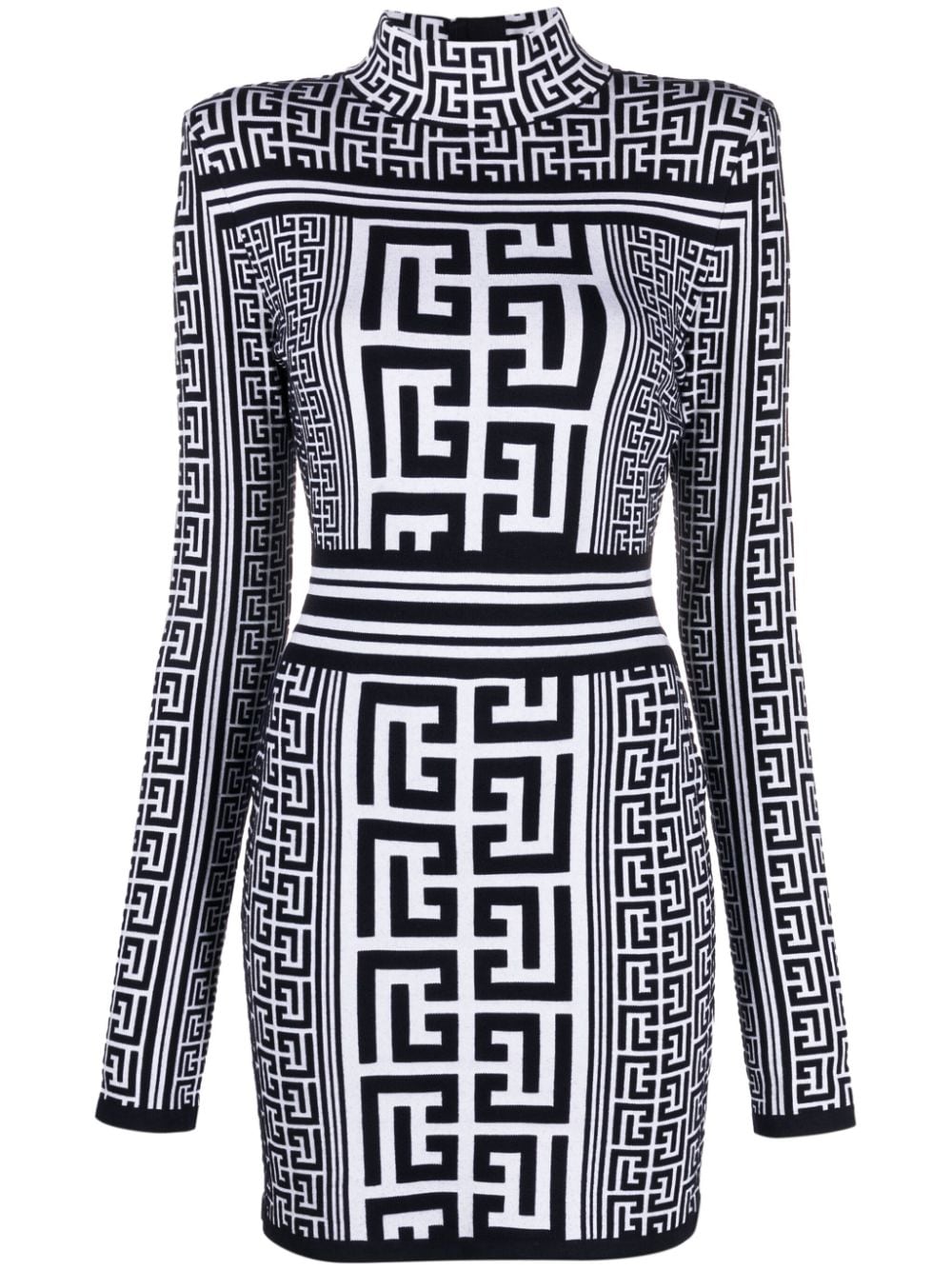 Balmain Kleid mit Monogramm-Print - Weiß von Balmain