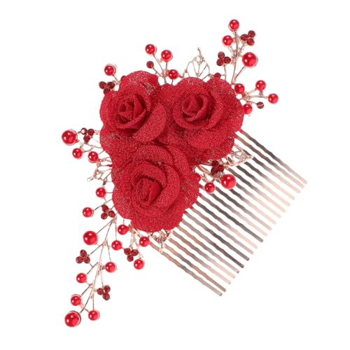 Baluue Heiße Blume Haarteil Kamm Rot Haar-accessoire Für Frauen Mädchen Damen Hochzeit Baluue Heiße Blume Haarteil Kamm Rot Haar-accessoire Für Frauen Mädchen Damen Hochzeit von Baluue