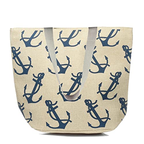 BAMBINIWELT große Strandtasche mit Reißverschluss und Innentasche XXL Beachbag Shopper Einkaufstasche Schultertasche Einkaufstasche für Damen (Modell 04) von BambiniWelt by Rafael K.