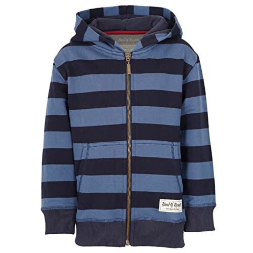 Band of Rascals Kinder Sweatjacke Striped Zip aus Bio-Baumwolle, Navy-Blue, Gr. 122/128 von Band of Rascals