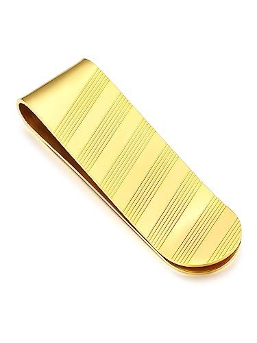 Bandmax Geldscheinklammer Herren Gold Geld Clip Edelstahl Geldscheinklammer Kreditkartenhalter Brieftasche Rechnung von Bandmax