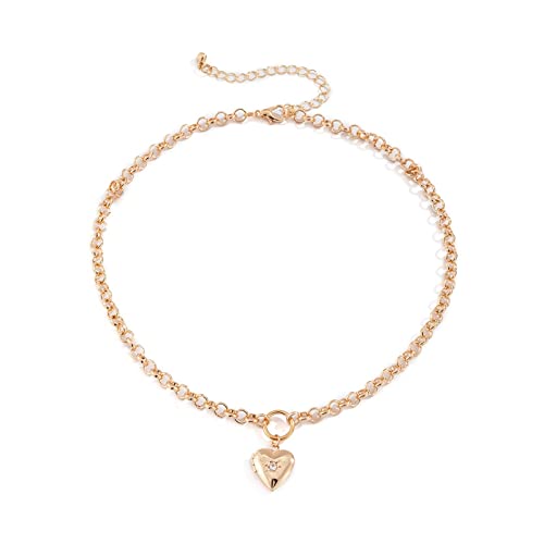 Banemi Kette Gold, Halskette Damen Herz Choker Geschenke Freundin Ehefrau Mutter Tochter von Banemi