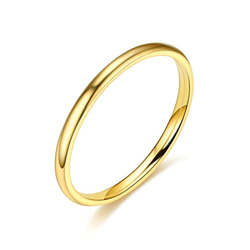 Banemi Ring Damen Elegant, Damen Ring Edelstahl 2mm Glänzend Damen Verlobungsringe Größe 62 (19.7) für Den Hochzeitsurlaub von Banemi