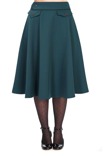 Banned Retro Tellerrock Book Club Teal Vintage Swing Skirt, Größe:XS Banned Retro Tellerrock Book Club Teal Vintage Swing Skirt, Größe:XS von Banned
