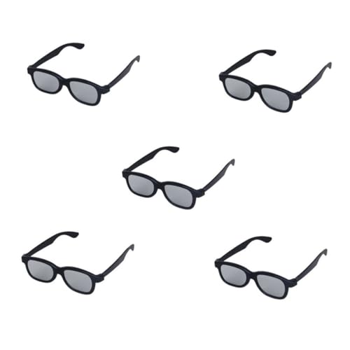 Baobiutin 3D -Brillen kreisförmige polarisierte Gläser passive Plastikgläser für TV -Film Schwarz 5pcs Brille von Baobiutin