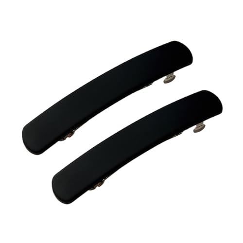 Baoblaze 2x Haarspangen für Frauen Metall Leichte Automatische Frühling Französisch Haar Clips, Schwarz von Baoblaze