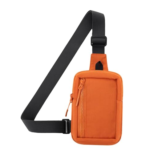 Baoblaze Brusttasche für Herren und Damen, Sport-Umhängetasche, modische Brusttasche, Umhängetasche zum Laufen, Einkaufen, Camping, Reisen, Orange von Baoblaze