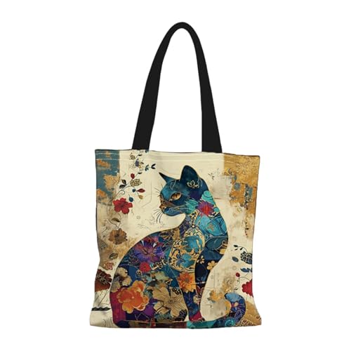 Baoblaze Canvas Tote Bag Beutel Satchel Frauen Schultertasche für Party Geburtstag Outdoor Arbeit, Seitenansicht Der Katze Baoblaze Canvas Tote Bag Beutel Satchel Frauen Schultertasche für Party Geburtstag Outdoor Arbeit, Seitenansicht Der Katze von Baoblaze