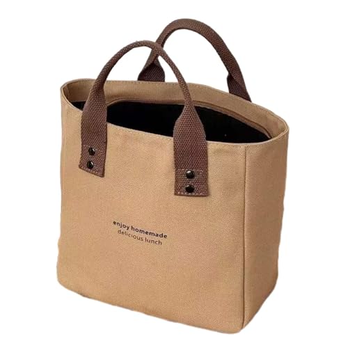 Baoblaze Canvas-Tragetasche für Damen, Canvas-Handtasche mit glattem Reißverschluss, tragbare Geldbörse, kleine Tragetasche für Damen, khaki von Baoblaze