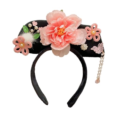 Baoblaze Chinesische Kopfbedeckung, Blumen-Hanfu-Haarband, Kinder verkleiden sich, chinesisches Qing-Stirnband, antikes Stirnband für Hochzeit, Stil c von Baoblaze