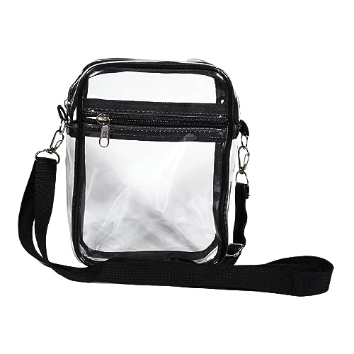 Baoblaze Durchsichtige Tasche, Transparente Tasche, Durchsichtiges PVC, Großes Fassungsvermögen, Sichtbare, Durchsichtige Geldbörse, Durchsichtige Umhängetasch, schwarz groß von Baoblaze